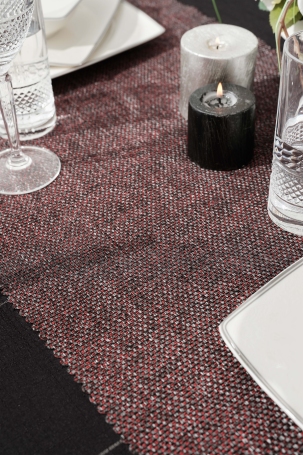 West Home Red Premium Linen Runner and Tablecloth Double Set (1,5' × 6' - 5' × 7,2') - 3